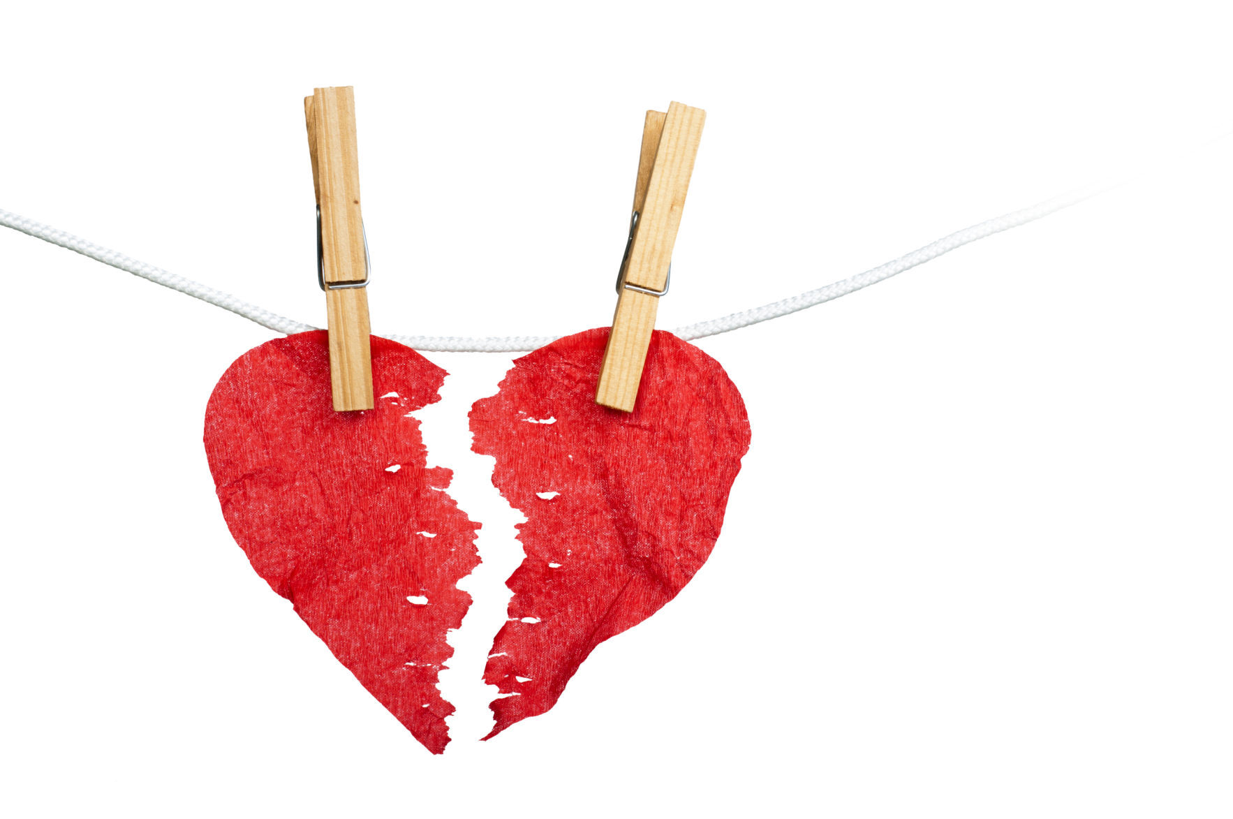 Paper Heart divided into two parts